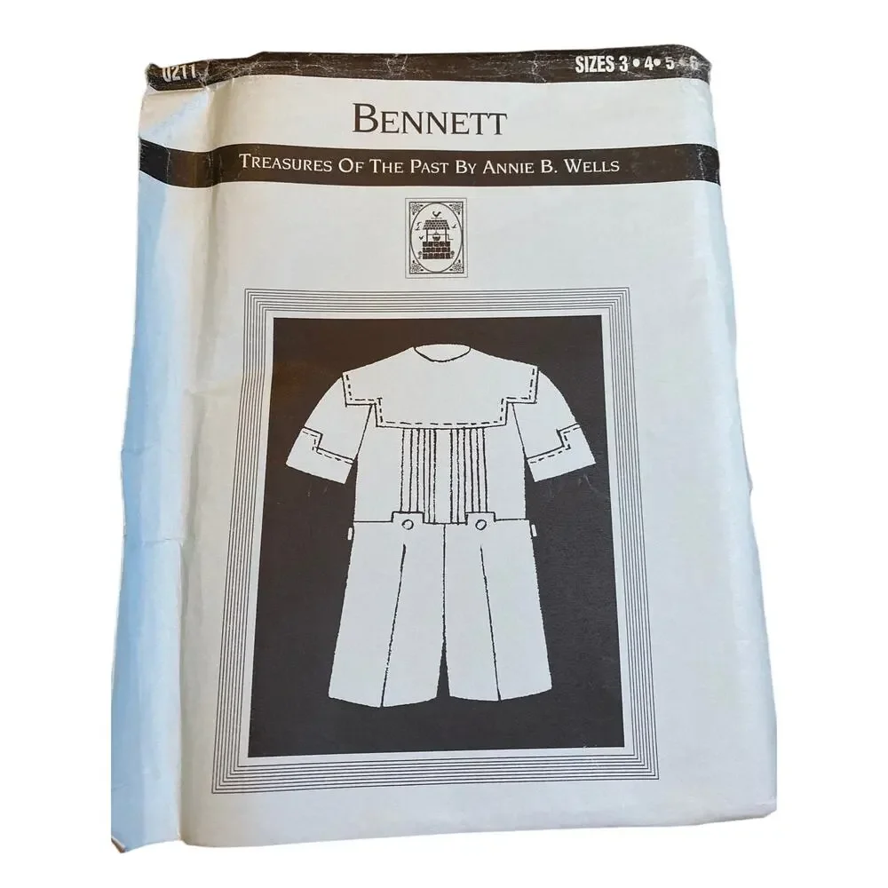 Treasures of the Past VTG Annie B Wells 0211 BENNETT 3-6 Sewing Pattern Uncut FF